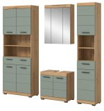 Badm�bel Set 4-teilig Shawn in Salbei und Artisan Eiche Badkombination 200 x 191 cm