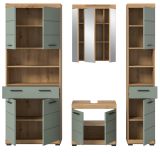 Badm�bel Set 4-teilig Shawn in Salbei und Artisan Eiche Badkombination 200 x 191 cm