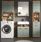 Badm�bel Set 4-teilig Shawn in Salbei und Artisan Eiche Badkombination 190 x 191 cm