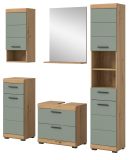 Badm�bel Set 5-teilig Shawn in Salbei und Artisan Eiche Badkombination 164 x 191 cm