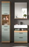 Badm�bel Set 3-teilig Shawn in Salbei und Artisan Eiche Badkombination 112 x 191 cm