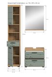Badm�bel Set 3-teilig Shawn in Salbei und Artisan Eiche Badkombination 112 x 191 cm