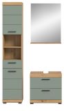 Badm�bel Set 3-teilig Shawn in Salbei und Artisan Eiche Badkombination 112 x 191 cm