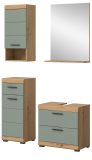 Badm�bel Set 4-teilig Shawn in Salbei und Artisan Eiche Badkombination 112 x 191 cm
