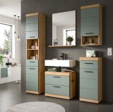 Badm�bel Set 2-teilig Shawn in Salbei und Artisan Eiche Badkombination 60 x 191 cm