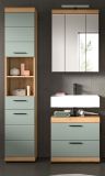Badm�bel Set 3-teilig Shawn in Salbei und Artisan Eiche Badkombination 112 x 191 cm