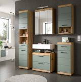 Badm�bel Set 3-teilig Shawn in Salbei und Artisan Eiche Badkombination 112 x 191 cm