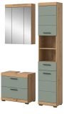Badm�bel Set 3-teilig Shawn in Salbei und Artisan Eiche Badkombination 112 x 191 cm