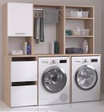 Waschmaschinenschrank Laundry4 in wei� und Jackson Eiche Set 3-teilig 175 x 184 cm