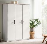 Kleiderschrank Emma in wei� Pinie Landhaus Dreht�renschrank 3-t�rig 138 x 192 cm, Soft-Close