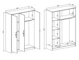 Kleiderschrank Emma in wei� Pinie Landhaus Dreht�renschrank 3-t�rig 138 x 192 cm, Soft-Close