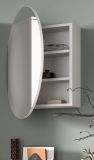 Spiegelschrank Relief in wei� Flur Spiegel mit Stauraum rund, Soft-Close