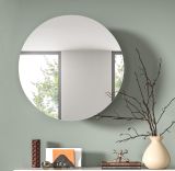 Spiegelschrank Relief in wei� Flur Spiegel mit Stauraum rund, Soft-Close