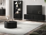 Couchtisch Torus in Esche schwarz, Sofa- und Beistelltisch rund � 80 cm