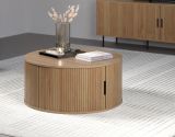 Couchtisch Torus in Eiche hell, Beistelltisch rund 80 cm