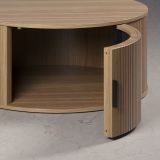 Couchtisch Torus in Eiche hell, Beistelltisch rund 80 cm