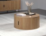 Couchtisch Torus in Eiche hell, Beistelltisch rund 80 cm