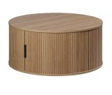 Couchtisch Torus in Eiche hell, Beistelltisch rund 80 cm