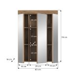 Badezimmer Spiegelschrank Willow in Nox Eiche Badschrank 3-t�rig 60 x 79 cm