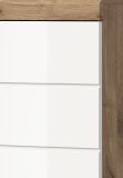 Badm�bel Set 3-teilig Willow in wei� Hochglanz und Nox Eiche Badkombination 112 x 191 cm