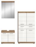 Badm�bel Set 3-teilig Willow in wei� Hochglanz und Nox Eiche Badkombination 149 x 191 cm