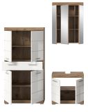 Badm�bel Set 3-teilig Willow in wei� Hochglanz und Nox Eiche Badkombination 149 x 191 cm