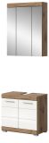 Badm�bel Set 2-teilig Willow in wei� Hochglanz und Nox Eiche Badkombination 60 x 191 cm