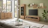 Wohnwand Design-D in Evoke Eiche Wohnkombination Set 4-teilig 240 cm, mit Soft-Close