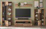 Wohnwand Design-D in Evoke Eiche Wohnkombination Set 4-teilig 340 cm, mit Soft-Close