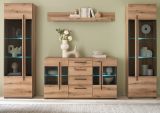 Wohnwand Design-D in Evoke Eiche Wohnkombination Set 4-teilig 290 cm, mit Soft-Close