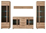 Wohnwand Design-D in Evoke Eiche Wohnkombination Set 4-teilig 290 cm, mit Soft-Close