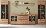 Wohnwand Design-D in Evoke Eiche Wohnkombination Set 4-teilig 340 cm, mit Soft-Close