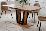 Esstisch Borja in Artisan Eiche und schwarz S�ulentisch mit Liftauszug 160 / 200 x 90 cm
