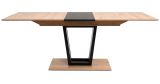 Esstisch Borja in Artisan Eiche und schwarz S�ulentisch mit Liftauszug 160 / 200 x 90 cm