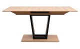 Esstisch Borja in Artisan Eiche und schwarz S�ulentisch mit Liftauszug 160 / 200 x 90 cm