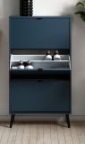 Schuhschrank Aldan in Blau, Schuhkipper 70 x 125 cm
