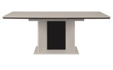 Esstisch Brebbia in sand und schwarz S�ulentisch ausziehbar 160 / 200 x 90 cm