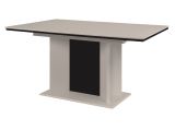 Esstisch Brebbia in sand und schwarz S�ulentisch ausziehbar 160 / 200 x 90 cm