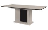 Esstisch Brebbia in sand und schwarz S�ulentisch ausziehbar 160 / 200 x 90 cm