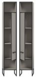 Badezimmer Hochschrank Scana in sand und schwarz Badschrank 30 x 192 cm, Soft-Close