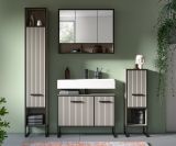 Badm�bel Set 4-teilig Scana in sand und schwarz Badkombination 170 x 192 cm, Soft-Close