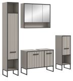 Badm�bel Set 4-teilig Scana in sand und schwarz Badkombination 170 x 192 cm, Soft-Close
