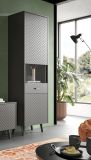 Vitrine Madea in grau matt Vitrinenschrank 58 x 195 cm