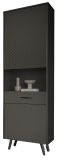Vitrine Madea in grau matt Vitrinenschrank 58 x 195 cm