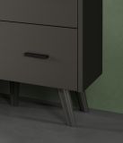 Kommode Madea in grau matt Highboard 84 x 114 cm