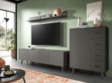 Kommode Madea in grau matt Highboard 84 x 114 cm