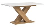 Esstisch Home-X in wei� und Artisan Eiche Tisch ausziehbar 150 - 190 cm