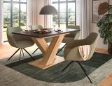 Esstisch Home-X in grau und Artisan Eiche Tisch ausziehbar 150 - 190 cm