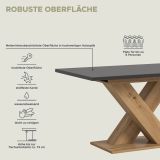 Esstisch Home-X in grau und Artisan Eiche Tisch ausziehbar 150 - 190 cm