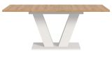 Esstisch Home-X in Artisan Eiche und wei� Tisch ausziehbar 150 - 190 cm